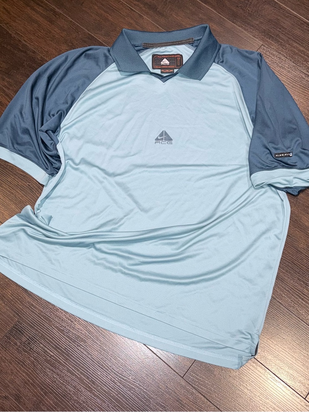 Vintage 90s Nike ACG Base Layer Polo T-Shirt Men’s Size XL MADE IN USA Blue